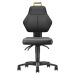 eurokraft pro Pracovní otočná židle, černá, s kolečky, koženkový potah