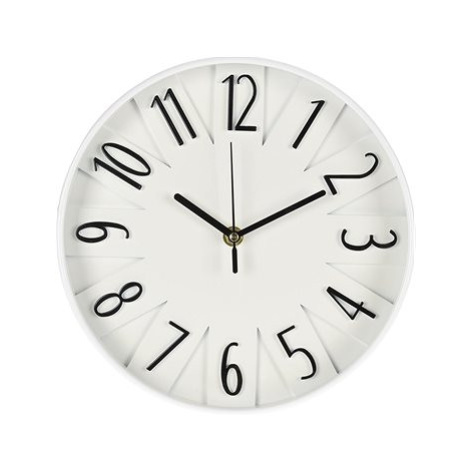 H&L Nástěnné hodiny 3D, 25 cm, bílé