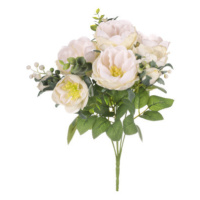 Umělá kytice Čajová růže v pugetu 34 cm, krémová