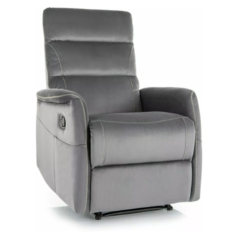 Signal Elektrické polohovací křeslo Solon Velvet s masáží šedé