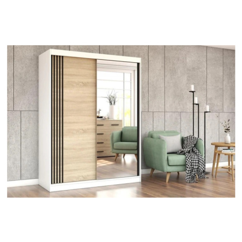 NIKOL 07 šatní skříň se zrcadlem a posuvnými dveřmi Idzczak