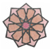 GRUND SHEREZAD Kruhová předložka O140 cm, růžová-broskvová-stříbrná