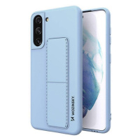 Wozinsky Flexibilní silikonové pouzdro se stojánkem na Samsung Galaxy S21 PLUS 5G light blue