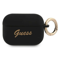 Guess GUAPSSSK pouzdro na Airpods PRO black Silicone Vintage Script