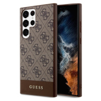 Guess PU 4G Stripe Zadní kryt Samsung Galaxy S24 Ultra hnědý