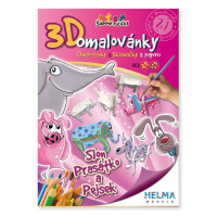 3D omalovánky Slon, prasátko a pejsek