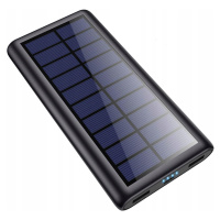 Powerbanka Solární 26800mAh Usb Led 2,1A Černá