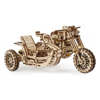 Ugears Ugears - 3D dřevěné mechanické puzzle Motorka scrambler s vozíkem