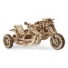 Ugears Ugears - 3D dřevěné mechanické puzzle Motorka scrambler s vozíkem