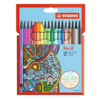 STABILO Pen 68 Vláknový fix - sada 18 barev