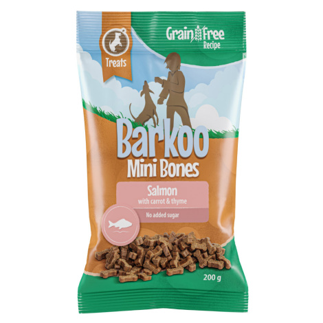 Výhodné balení Barkoo Mini Bones (semi–moist) 4 x / 8 x 200 g – receptura bez obilovin - s losos