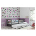 Dětská postel s výsuvnou postelí ERYK 200x90 cm Bílá Ružové