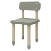 Flexa Dřevěná židle s opěradlem pro děti šedozelená Dots