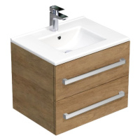 Koupelnová skříňka s umyvadlem SAT Cube Way 60x71x46 cm dub Hickory CUBE46602DHMOD