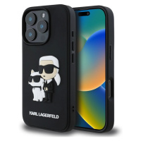 Karl Lagerfeld PU Saffiano Karl and Choupette kryt pro iPhone 16 Pro černý