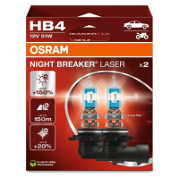 OSRAM HB4 12V 51W P22d NIGHT BREAKER LASER +150% více světla 2ks 9006NL-2HB