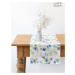 Lněný běhoun na stůl 40x200 cm White Flowers – Linen Tales