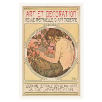 Obrazová reprodukce Art Et Decoration (Beautiful Art Nouveau Portrait) - Alfons / Alphonse Mucha