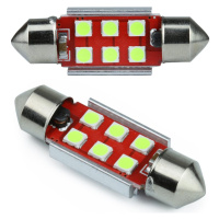 Auto LED žárovka C5W 6 SMD 3535 CAN BUS zelená 42 mm