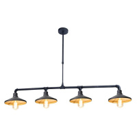 ACA Lighting závěsné svítidlo 4XE27 černá+zlatý kov 130X22XH92CM PIPE AR4174P130BG