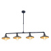 ACA Lighting závěsné svítidlo 4XE27 černá+zlatý kov 130X22XH92CM PIPE AR4174P130BG