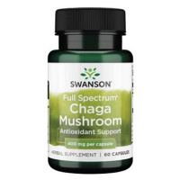 Swanson Chaga Mushroom (medicinální houba Chaga), 400 mg, 60 kapslí