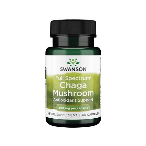 Swanson Chaga Mushroom (medicinální houba Chaga), 400 mg, 60 kapslí