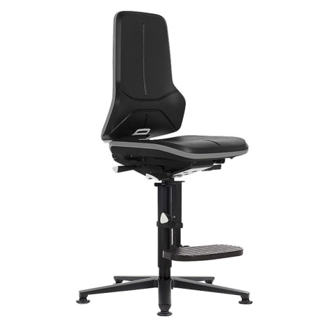 bimos Průmyslová otočná židle NEON ESD, patky, stupínek pro nohy, synchronní mechanika, PU pěna,