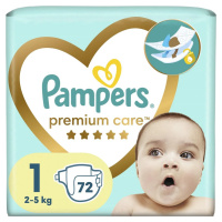 Pampers Premium care pleny velikost 1 72 kusů