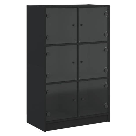 vidaXL Highboard s dvířky černý 68 x 37 x 109 cm kompozitní dřevo