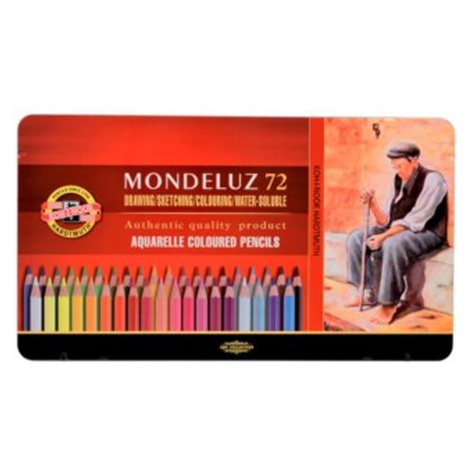 Koh-i-noor pastelky akvarelové umělecké MONDELUZ souprava 72 ks v plechové krabičce Kohinoor