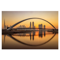 Fotografie Sunrise at the Dubai Water Canal, Mohammed Shamaa, 40x26.7 cm