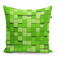 Sablio Polštář Green Blocks 3D - 40x40 cm