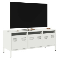 vidaXL TV skříňka bílá 101,5 x 39 x 43,5 cm ocel válcovaná za studena