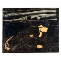 Obrazová reprodukce Evening, Melancholy: On the Beach, Munch, Edvard, 40x35 cm