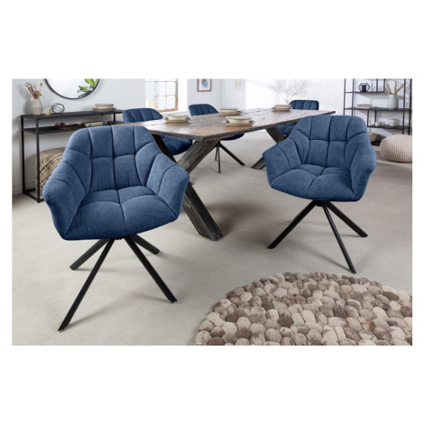 LuxD Designová otočná židle Vallerina tmavě modrá