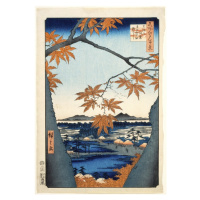 Obrazová reprodukce Maples leaves at Mama, Hiroshige Utagawa, 26.7 × 40 cm