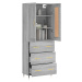 vidaXL Skříň highboard šedá sonoma 69,5 x 34 x 180 cm kompozitní dřevo