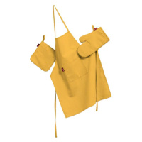Dekoria Kuchyňský komplet - chňapka, rukavice a zástěra, slunečně žlutá, sada, Loneta, 133-40