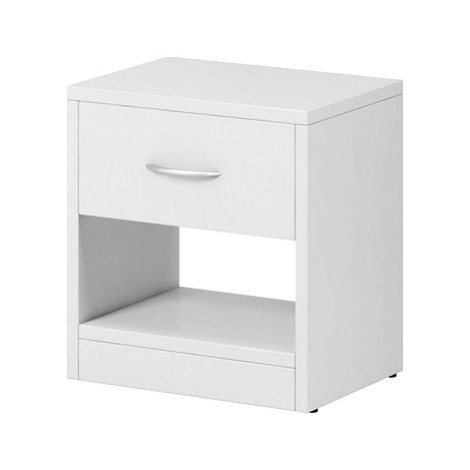 Nejlevnější nábytek Noční stolek Langston 1S, bílý mat