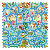 Měkké bloky Mesto 4ks pěnový koberec baby puzzle na zem