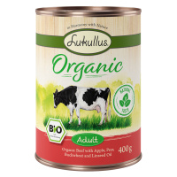 Lukullus Organic Adult hovězí s jablky (bez lepku) - 6 x 400 g