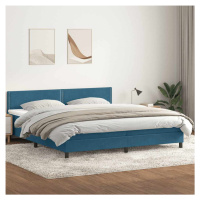 vidaXL Box spring postel s matrací tmavě modrá 200x210 cm samet