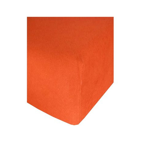 4sleep froté prostěradlo s gumičkou, 60 × 120 - 44 Stř. oranžová