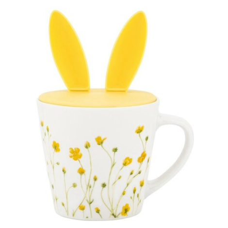 Altom Porcelánový hrnek Marigolds se silikonovým víčkem, 330 ml