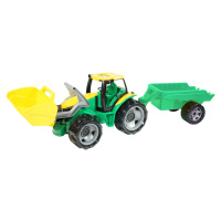 Traktor se lžící 60cm a přívěsem 45cm plast v krabici - Lena