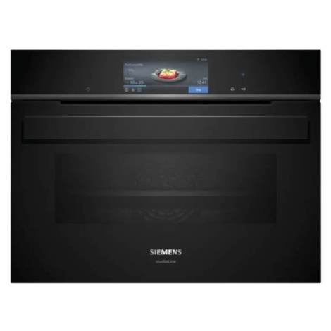 Siemens iQ700 Vestavná kompaktní kombinovaná parní trouba 60 x 45 cm černá CS958GDD1
