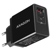 AXAGON síťová nabíječka PD & QUICK, USB-A, USB-C PD, 22W, černá - ACU-PQ22