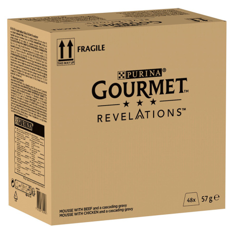 Výhodné balení Gourmet Revelations Mousse krmivo pro kočky 48 x 57 g - hovězí a kuřecí