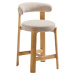 Béžová/ve světle přírodní barvě barová židle z jasanového dřeva (výška sedáku 65 cm) Granite – K